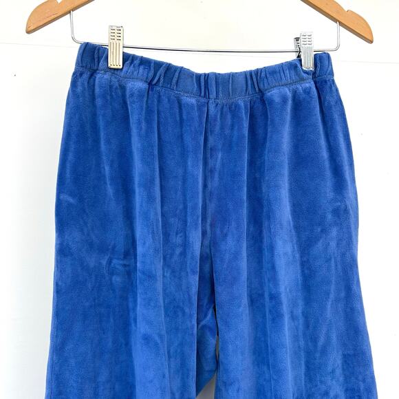 Suzi Kondi Blue Velour Jogger Track Pants Sweats Small Pull On Comfort Velvet - Picture 5 of 9